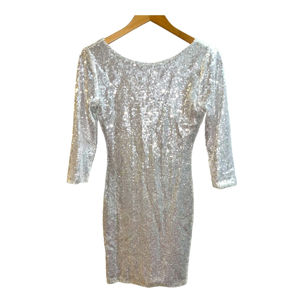 Swifties Gianni bini silver sequence dress Xs new